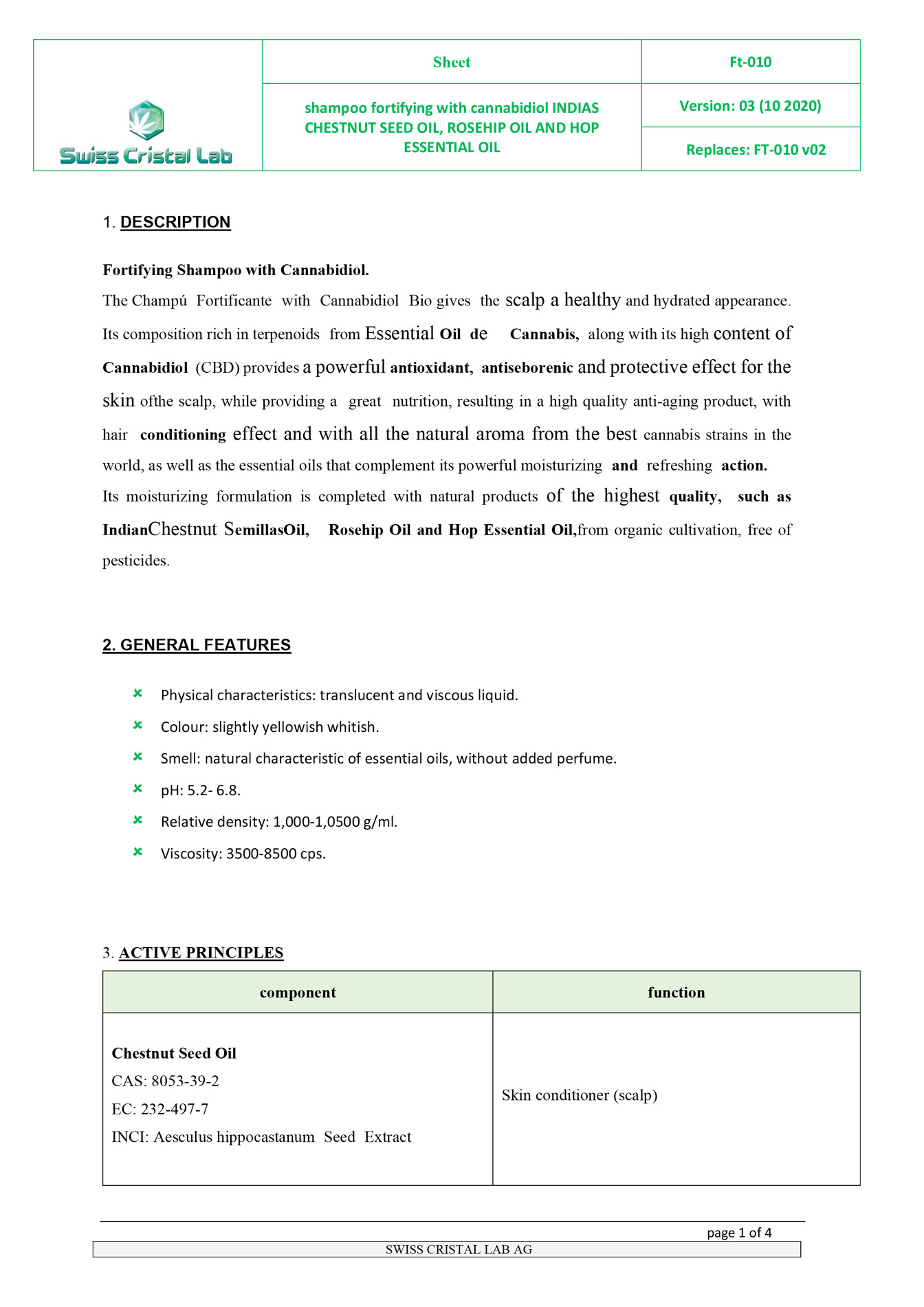 Fortifying Shampoo FT-010 v03 with CBD