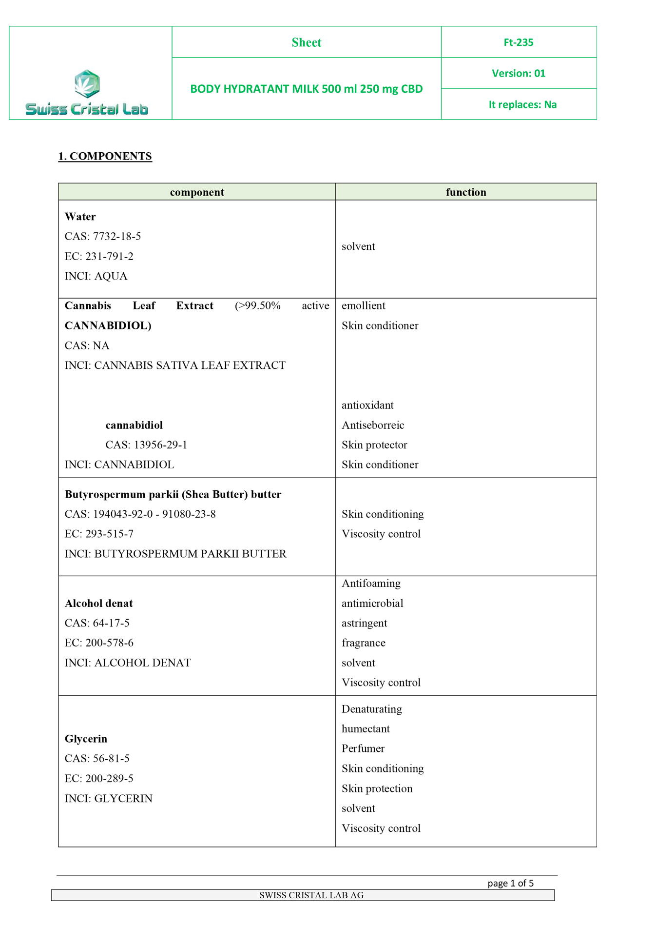 Moisturising Body Milk FT-235 with CBD